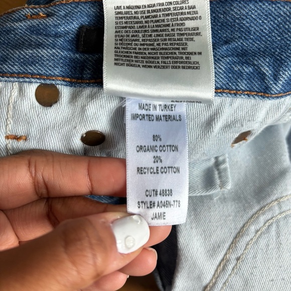 Agolde Jamie High Rise Straight Distressed Denim Arrival Blue Ripped Jean EUC 26 - Picture 8 of 9